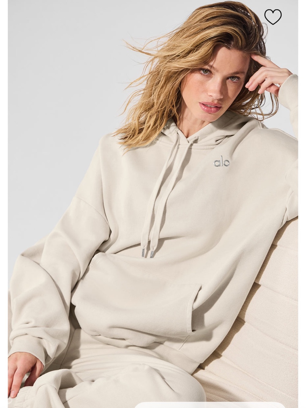 ALO Yoga Accolade Hoodie size M & matching trucker hat in Bone